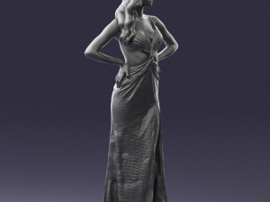 woman in yellow dress 0311 3d print ready 3D-Druckmodell