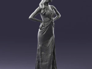 woman in yellow dress 0311 3d print ready 3D Print Model