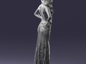 woman in yellow dress 0311 3d print ready 3D-Druckmodell