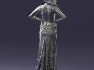 woman in yellow dress 0311 3d print ready 3D-Druckmodell