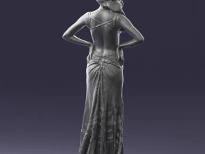 woman in yellow dress 0311 3d print ready 3D Print Model