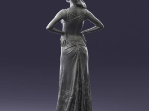 woman in yellow dress 0311 3d print ready 3D Print Model