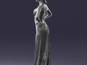 woman in yellow dress 0311 3d print ready 3D Print Model