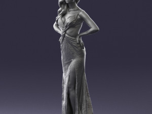 woman in yellow dress 0311 3d print ready 3D-Druckmodell