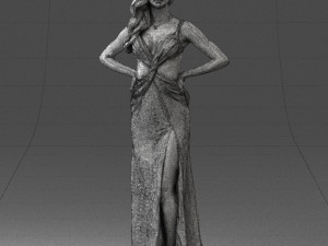 woman in yellow dress 0311 3d print ready 3D-Druckmodell