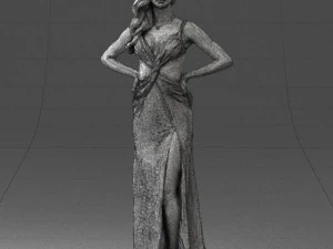 woman in yellow dress 0311 3d print ready 3D Print Model