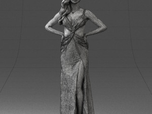 woman in yellow dress 0311 3d print ready 3D-Druckmodell