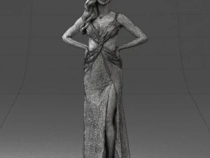 woman in yellow dress 0311 3d print ready 3D Print Model