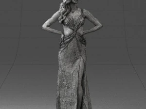 woman in yellow dress 0311 3d print ready 3D Print Model
