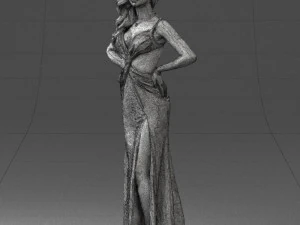woman in yellow dress 0311 3d print ready 3D Print Model