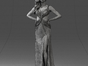woman in yellow dress 0311 3d print ready 3D-Druckmodell