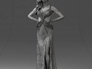 woman in yellow dress 0311 3d print ready 3D Print Model