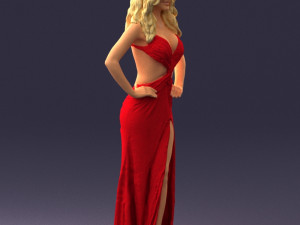 pretty woman in red dress 0312 3D 모델