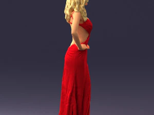 pretty woman in red dress 0312 3D Model