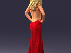 pretty woman in red dress 0312 3D 모델