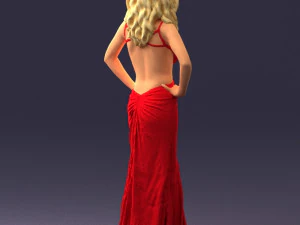 pretty woman in red dress 0312 3D Model