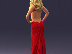 pretty woman in red dress 0312 3D 모델