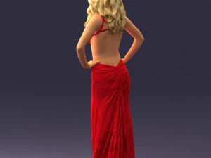 pretty woman in red dress 0312 3D Model