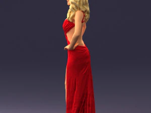 pretty woman in red dress 0312 3D Model