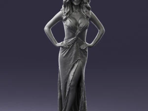 pretty woman in red dress 0312 3D Model