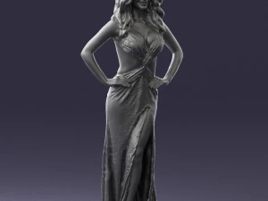pretty woman in red dress 0312 3D Model