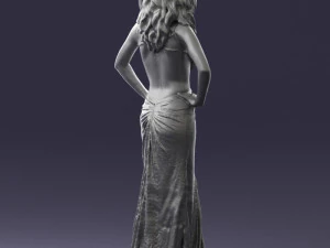 pretty woman in red dress 0312 3D Model
