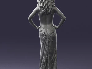 pretty woman in red dress 0312 3D Model