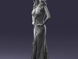 pretty woman in red dress 0312 3D Model