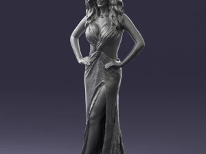pretty woman in red dress 0312 3D Model