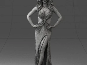 pretty woman in red dress 0312 3D Model