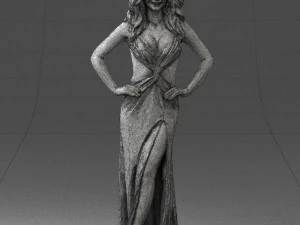 pretty woman in red dress 0312 3D Model