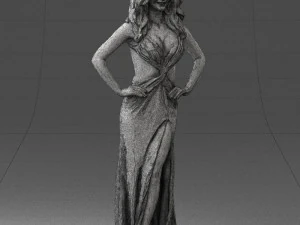 pretty woman in red dress 0312 3D Model