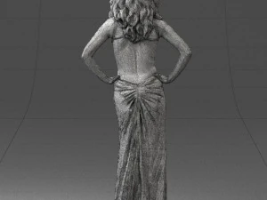 pretty woman in red dress 0312 3D Model