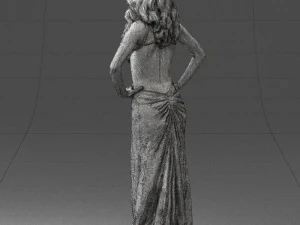 pretty woman in red dress 0312 3D Model