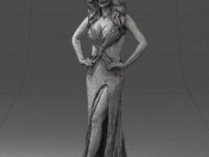 pretty woman in red dress 0312 3D Model