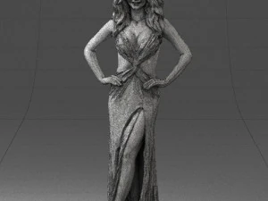 pretty woman in red dress 0312 3D Model