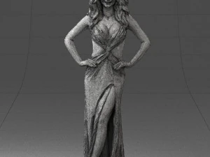 pretty woman in red dress 0312 3D Model
