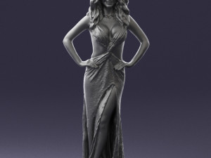 pretty woman in red dress 0312 3d print ready 3D 打印模型
