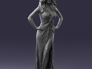 pretty woman in red dress 0312 3d print ready 3D 打印模型