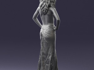 pretty woman in red dress 0312 3d print ready 3D 打印模型