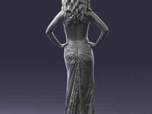 pretty woman in red dress 0312 3d print ready 3D 打印模型