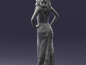 pretty woman in red dress 0312 3d print ready 3D 打印模型