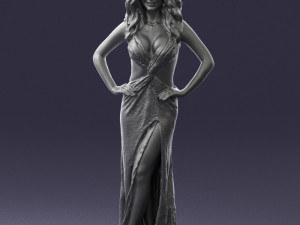 pretty woman in red dress 0312 3d print ready 3D 打印模型