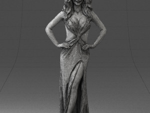 pretty woman in red dress 0312 3d print ready 3D 打印模型