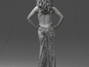pretty woman in red dress 0312 3d print ready 3D 打印模型