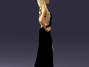 blonde in black dress 0313 3D Model