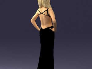 blonde in black dress 0313 3D Model