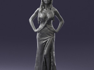 blonde in black dress 0313 3D Model