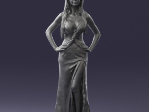 blonde in black dress 0313 3D Model