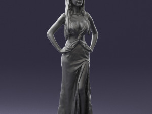 blonde in black dress 0313 3D Model
